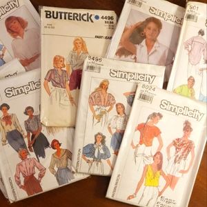 Women's Vintage 1980s Top/Shirt Sewing Patterns